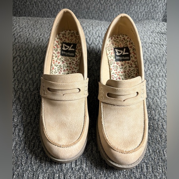 Chinese Laundry Liberty Natural Buck Smooth Chunky Heels Women’s Size 8 - Picture 4 of 13